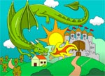 Castle and Dragon Coloring