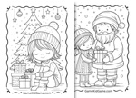 Christmas Girl Coloring Pages Free